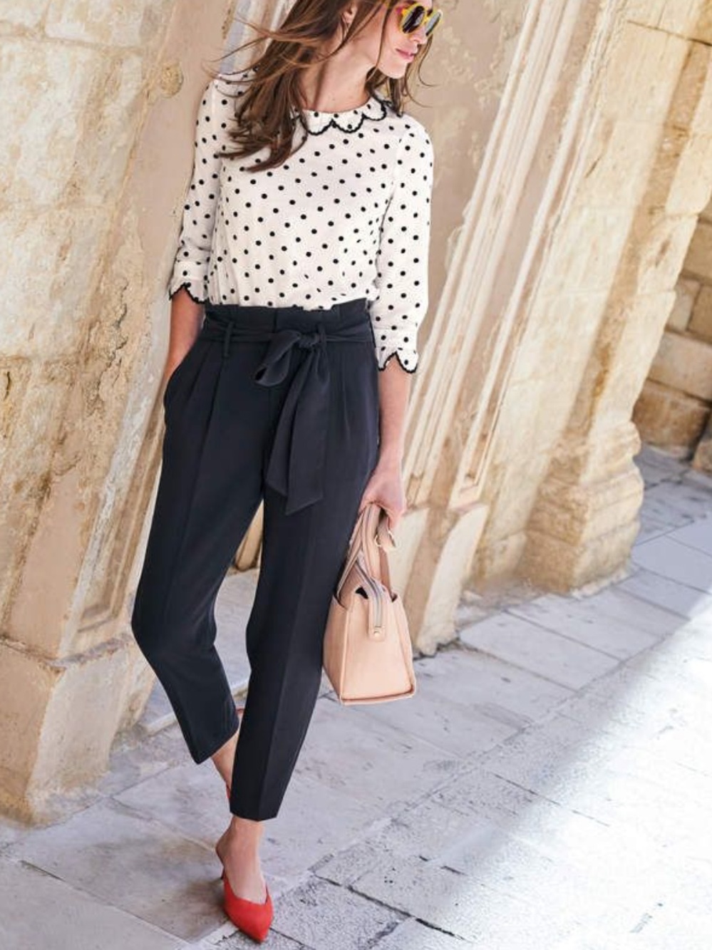 Boden Melina Paperbag Belt Tie Waist Pants
